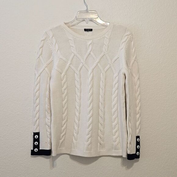 Talbots cable knit sweater size medium (missing) - Picture 1 of 8